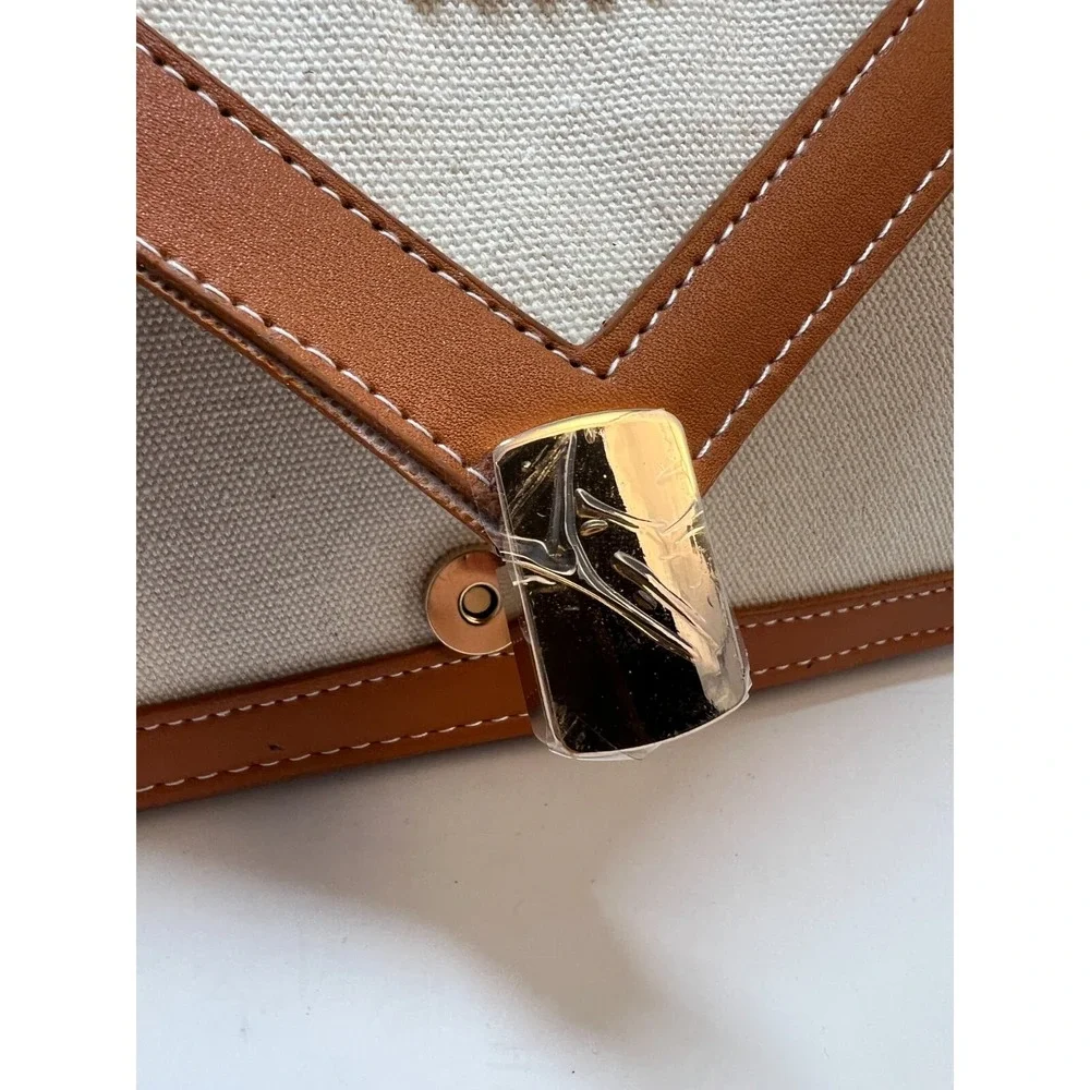 Loulu Women's Handbag Purse Crossbody‎ Beige and Camel